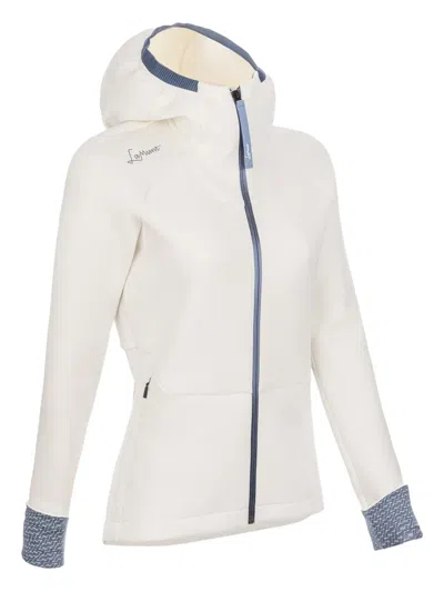 Lamunt Antje Hooded Zip-up Jacket In White