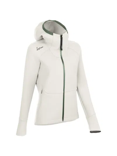 Lamunt Black Antje Thermal Fitted Hoodie In White