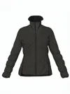 Lamunt Black Samuela Textured High-collar Polyamide Jacket In Black