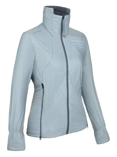 Lamunt Blue Samuela Cashmere High-collar Fitted Jacket