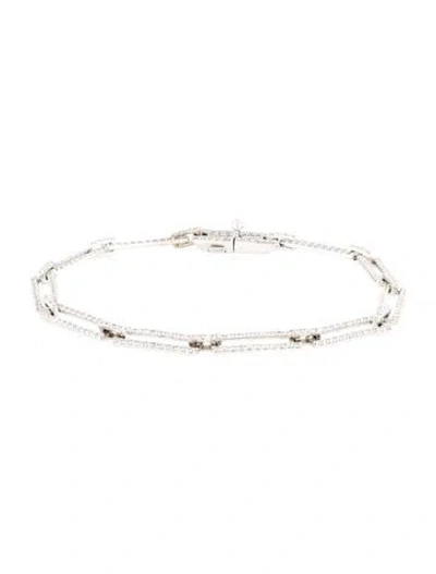 Pre-owned Lana 14k 1.02ctw Diamond Thin Tag Moveable Link Bracelet, 5.75" In Multi