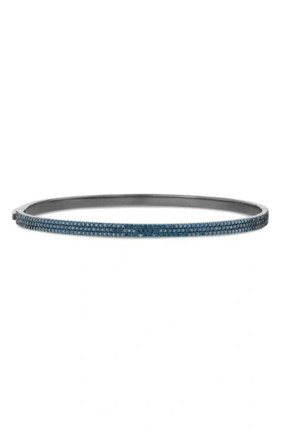 Lana 14k Black Gold Blue Diamond Vanity Bangle Bracelet