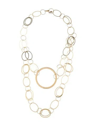 Pre-owned Lana 14k Circle Link Double Strand Necklace, 19.25" In Multicolor