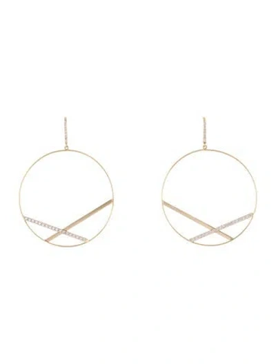 Pre-owned Lana 14k Diamond Affinity Hoop Earrings In Multicolor