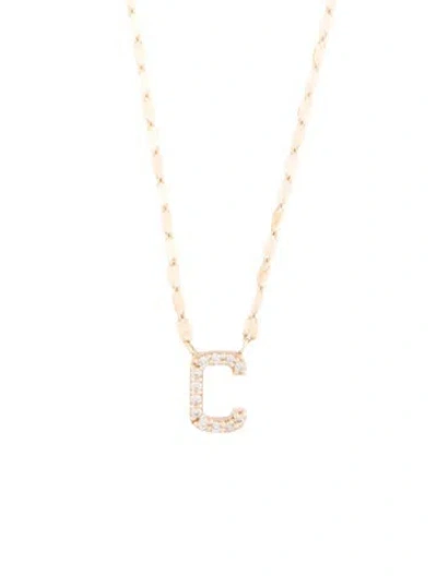 Pre-owned Lana 14k Diamond 'c' Initial Pendant Necklace, 18" In Multi