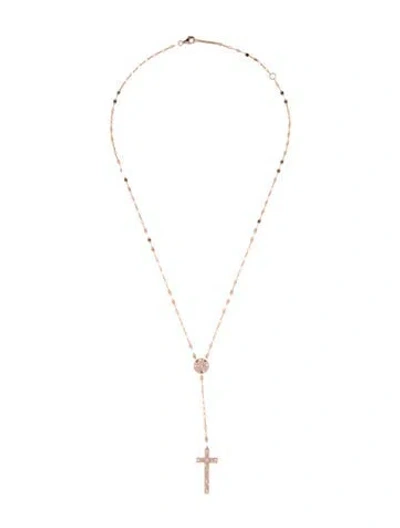 Pre-owned Lana 14k Diamond Cross Lariat Necklace, 18" In Multi