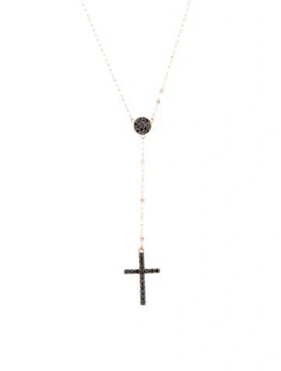 Pre-owned Lana 14k Diamond Crossary Lavalier Necklace, 18" In Multi