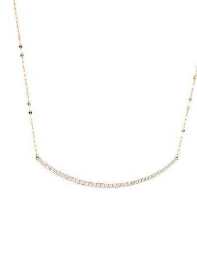 Pre-owned Lana 14k Diamond Curved Bar Pendant Necklace, 18.75" In Multi