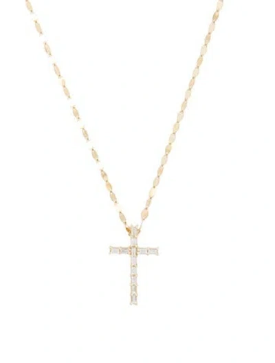 Pre-owned Lana 14k Diamond Everyday Cross Pendant Necklace, 18" In Multicolor