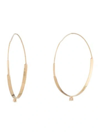 Pre-owned Lana 14k Diamond Flat Hoop Earrings In Multi