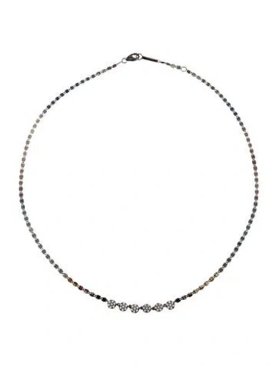 Pre-owned Lana 14k Diamond Flower Collar Necklace, 15" In Multicolor