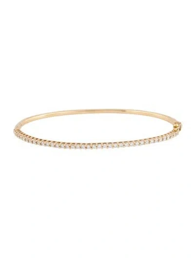 Pre-owned Lana 14k Diamond Hinged Oval Bangle Bracelet, 6.5" In Multicolor
