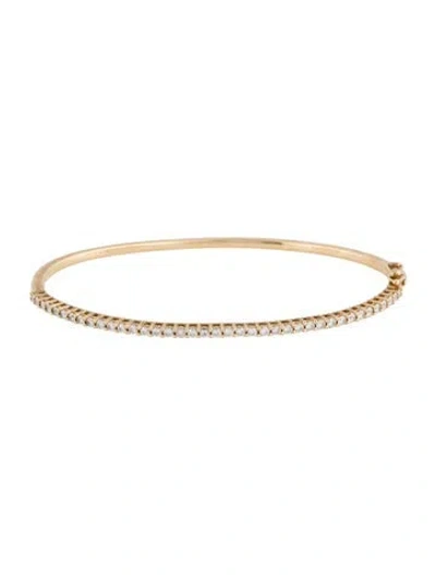 Pre-owned Lana 14k Diamond Hinged Oval Bangle Bracelet, 6.5" In Multicolor