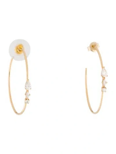 Pre-owned Lana 14k Diamond Hoop Earrings In Multi
