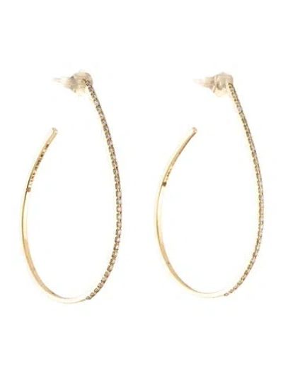 Pre-owned Lana 14k Diamond Hoop Earrings In Multi