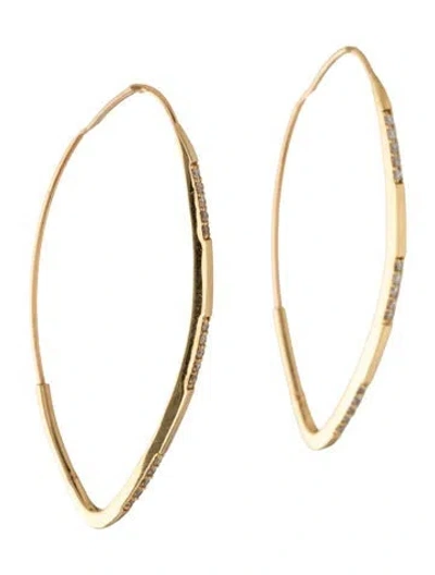 Pre-owned Lana 14k Diamond Hoop Earrings In Multicolor