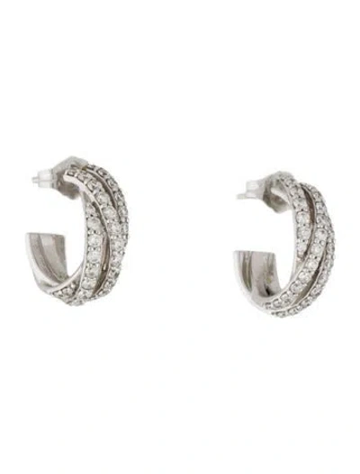 Pre-owned Lana 14k Diamond Huggie Hoop Earrings In Multi
