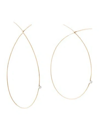 Pre-owned Lana 14k Diamond Large Upside Down Hoops In Multicolor