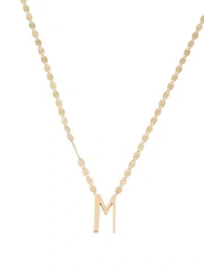 Pre-owned Lana 14k Diamond 'm' Initial Block Letter Pendant Necklace, 18" In Multi