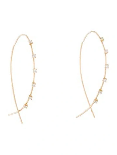 Pre-owned Lana 14k Diamond Multi Solo Upside Down Hoop Earrings