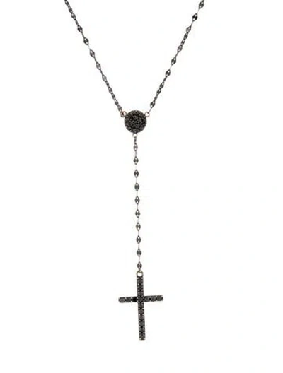 Pre-owned Lana 14k Diamond Reckless Cross Drop Lavalier, 16" In Multi