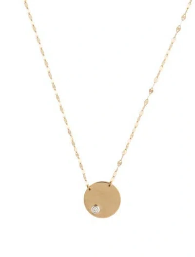 Pre-owned Lana 14k Diamond Round Disc Pendant Necklace, 18" In Multicolor