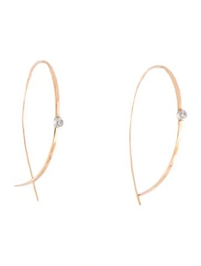 Pre-owned Lana 14k Diamond Small Flat Upside Down Hoops In Multi