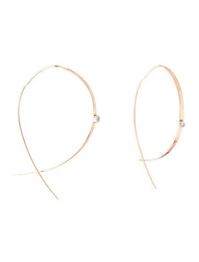 Pre-owned Lana 14k Diamond Small Flat Upside Down Hoops In Multicolor