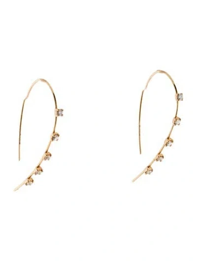 Pre-owned Lana 14k Diamond Small Hooked On Hoops In Multi