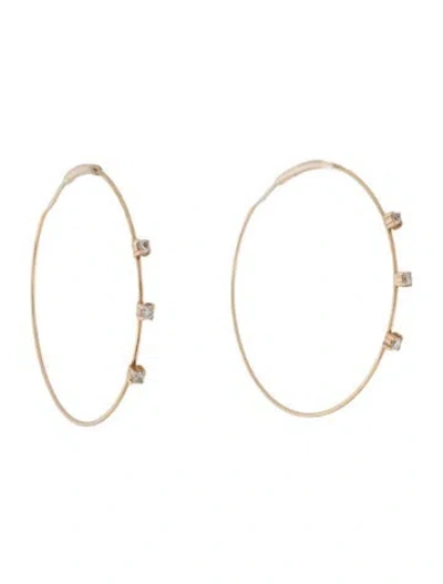 Pre-owned Lana 14k Diamond Small Magic Hoop Earrings In Multicolor