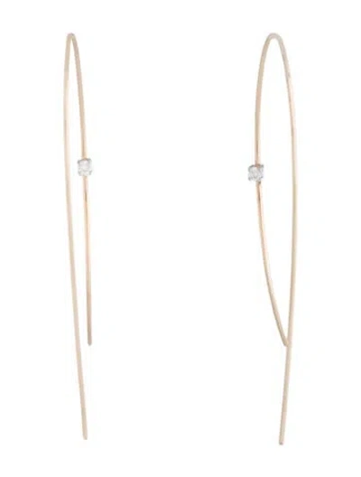 Pre-owned Lana 14k Diamond Small Upside Down Hoop Earrings In Multi