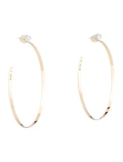 Pre-owned Lana 14k Diamond Sunrise Hoop Earrings In Multicolor