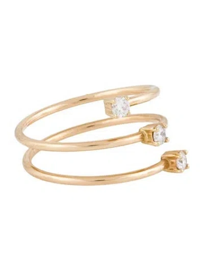 Pre-owned Lana 14k Diamond Triple Wrap Ring In Multi