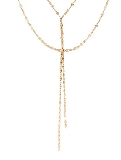 Pre-owned Lana 14k Double Strand Blake Lariat Necklace, 18.5" In Multi