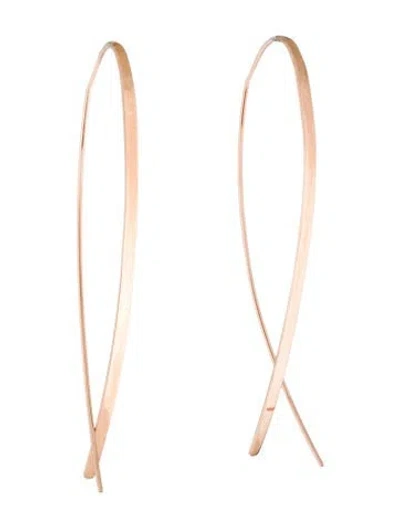 Pre-owned Lana 14k Flat Narrow Upside Down Hoop Earrings In Multicolor