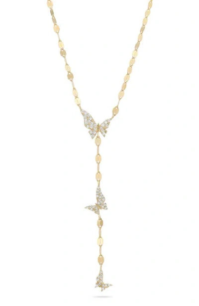 Lana 14k Gold Butterfly Y-necklace