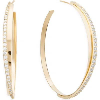 Lana 14k Gold Crossover Hoop Earrings