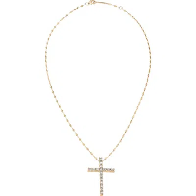 Lana 14k Gold Diamond Cross Pendant