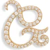 Lana 14k Gold Diamond Cursive Initial Stud Earring