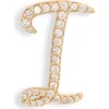 Lana 14k Gold Diamond Cursive Initial Stud Earring