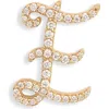 Lana 14k Gold Diamond Cursive Initial Stud Earring
