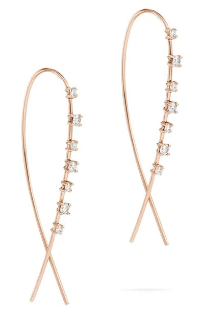Lana 14k Gold Diamond Hoop Earrings In Rose Gold