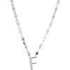 Lana 14k Gold Diamond Initial Pendant Necklace In Silver