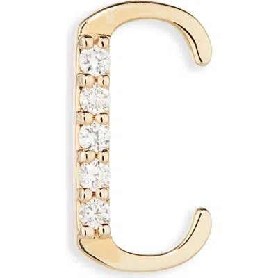 Lana 14k Gold Diamond Initial Single Stud Earring