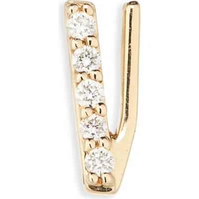 Lana 14k Gold Diamond Initial Single Stud Earring