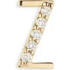 Lana 14k Gold Diamond Initial Single Stud Earring