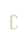Lana 14k Gold Diamond Initial Single Stud Earring In Gold