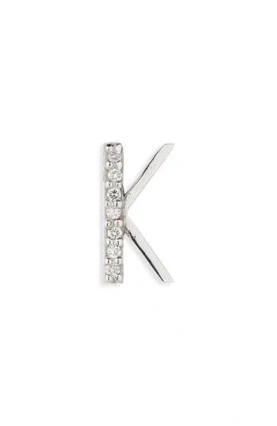 Lana 14k Gold Diamond Initial Single Stud Earring In Metallic