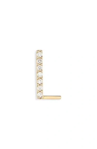 Lana 14k Gold Diamond Initial Single Stud Earring