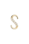 Lana 14k Gold Diamond Initial Single Stud Earring